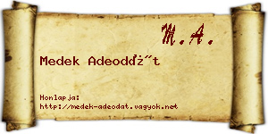 Medek Adeodát névjegykártya